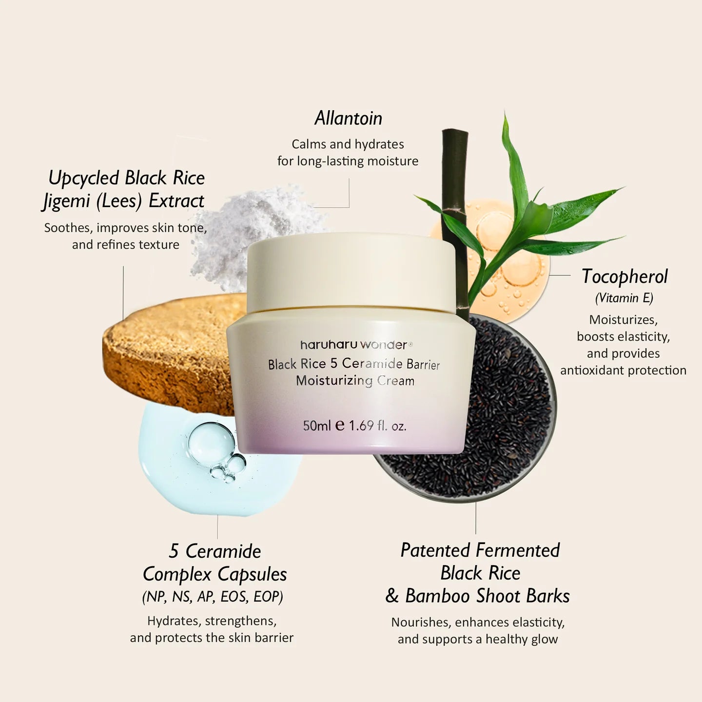 haruru wonder Black Rice 5 Ceramide Barrier Moisturizing Cream