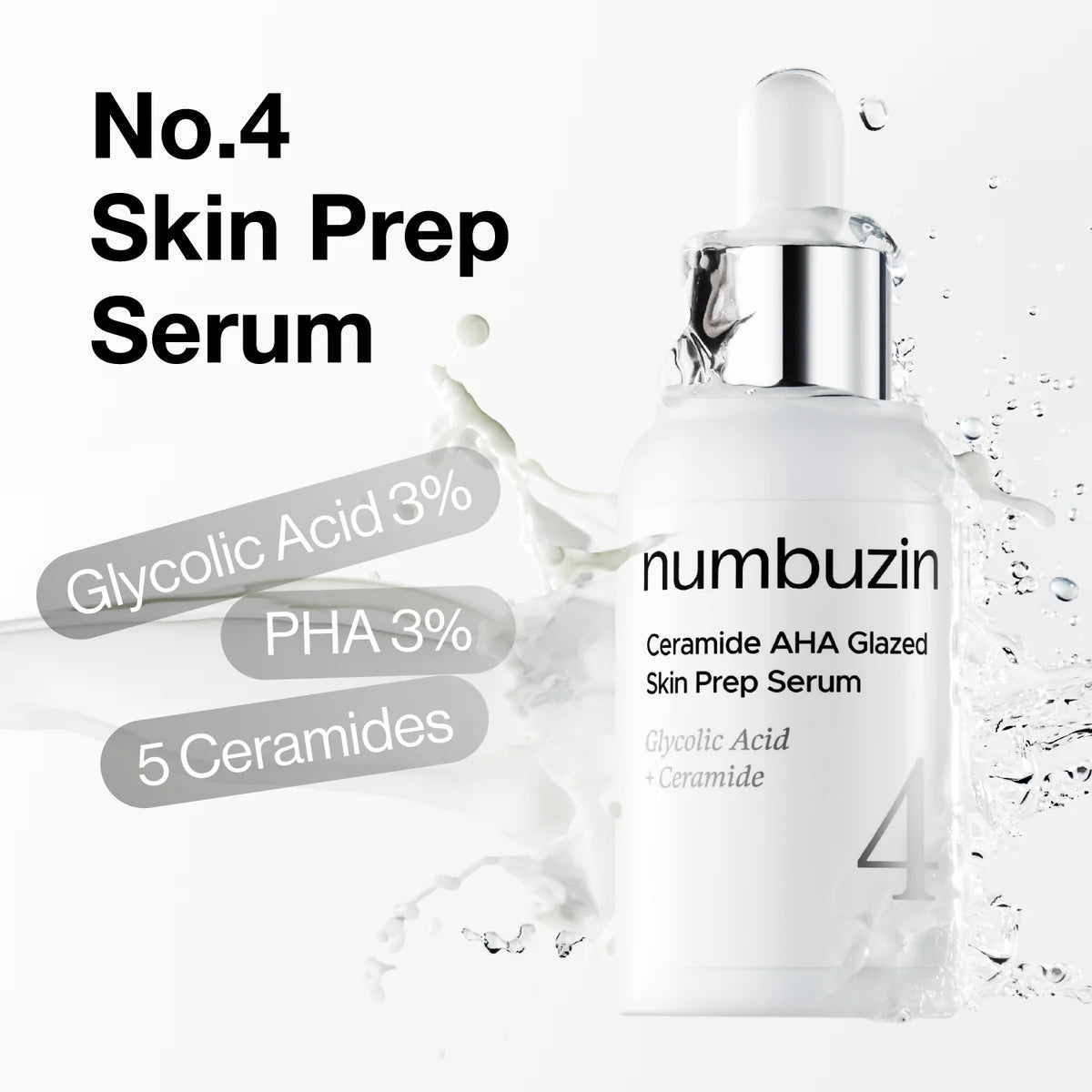 numbuzin No.4 Ceramide AHA Glazed Skin Prep Serum