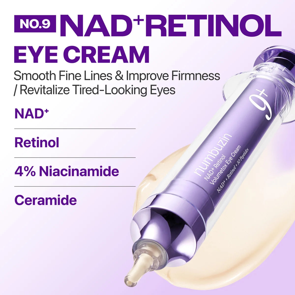 numbuzin No.9 NAD+ Retinol Volumetox Eye Cream