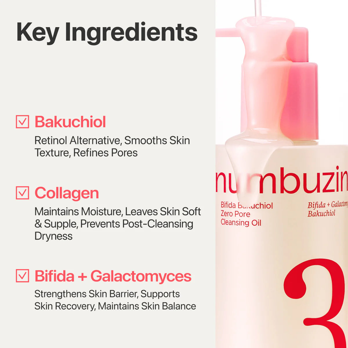 numbuzin No.3 Bifida Bakuchiol Zero Pore Cleansing Oil