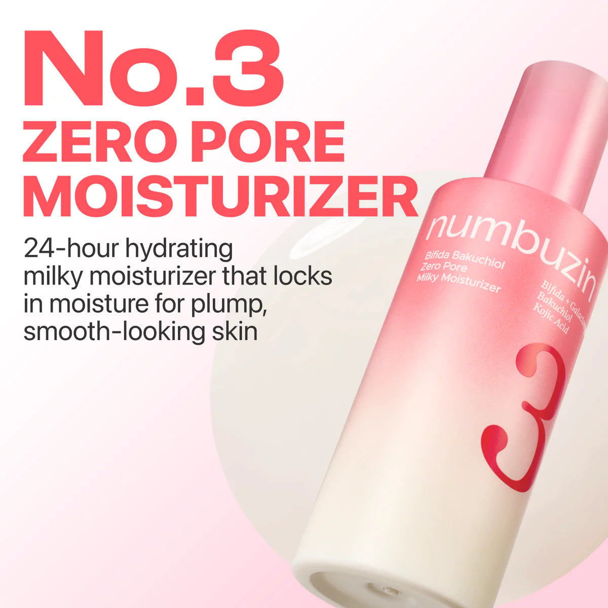 numbuzin No.3 Bifida Bakuchiol Zero Pore Milky Moisturizer