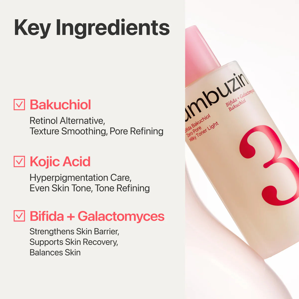 numbuzin No.3 Bifida Bakuchiol Zero Pore Milky Toner Light